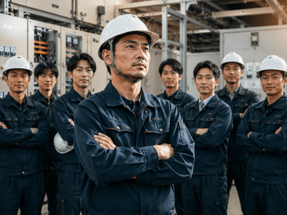 現場で作業する電気工事士