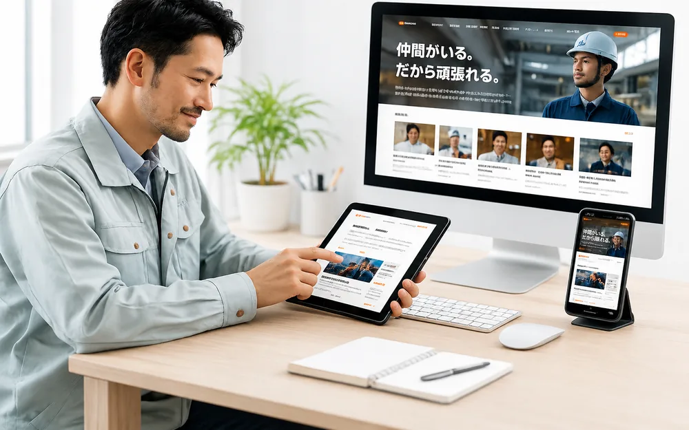 インタビュー型採用LPの画面